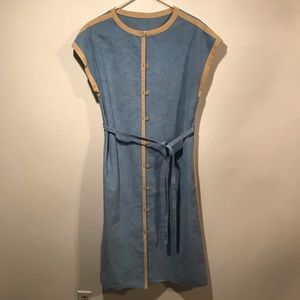 Vintage 1970’s Faux Suede Dress WITH POCKETS